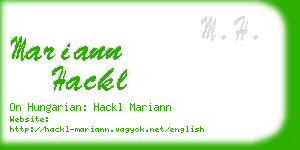 mariann hackl business card